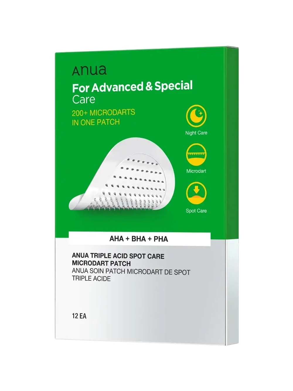 Anua Игольчатые точечные патчи с кислотами Triple Acid Spot Care Microdart Patch 12 шт