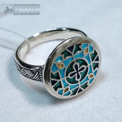Кольцо "Ольгин крест" горячая эмаль