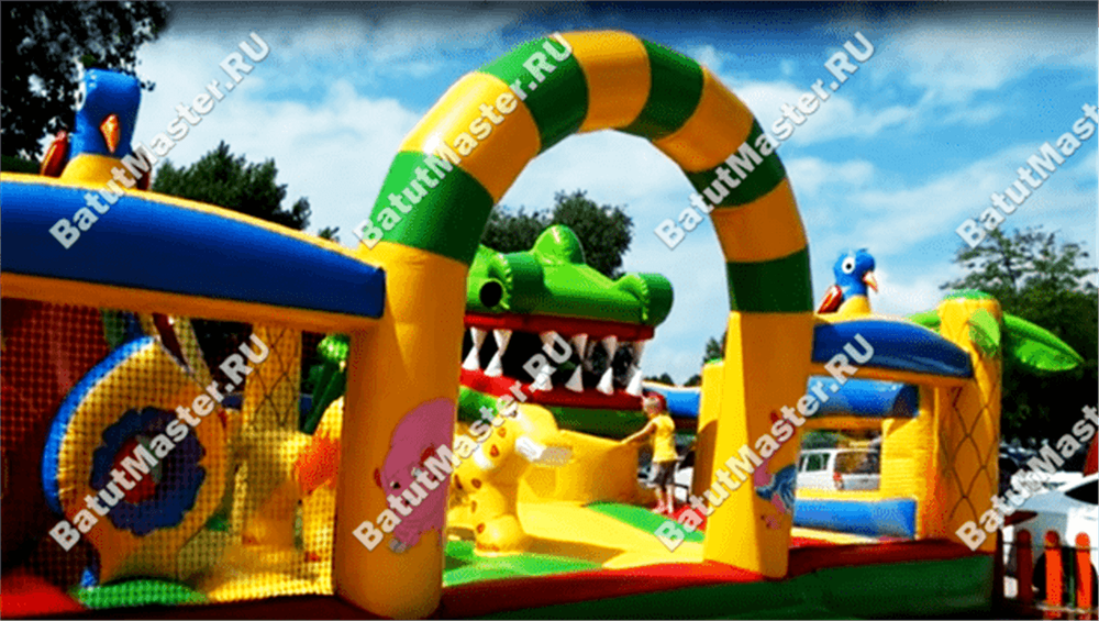 Надувной батут "Мульти-сафари крокодил"