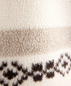 Oysho Куртка из искусственной овчины с оленями и высоким воротником, экрю