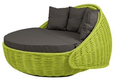 Круглый шезлонг Диван-кровать Nestbed (светло-зеленый, подушка графит)