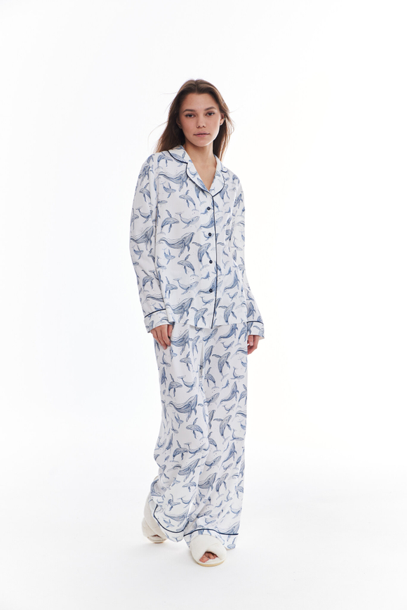 Брюки из вискозы с кантом и китами