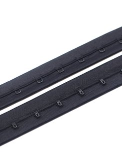 Крючки/петли на ленте, однорядные, черный 170