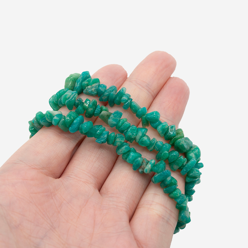 Амазонит натуральный, бусины фриформ, 5-12мм