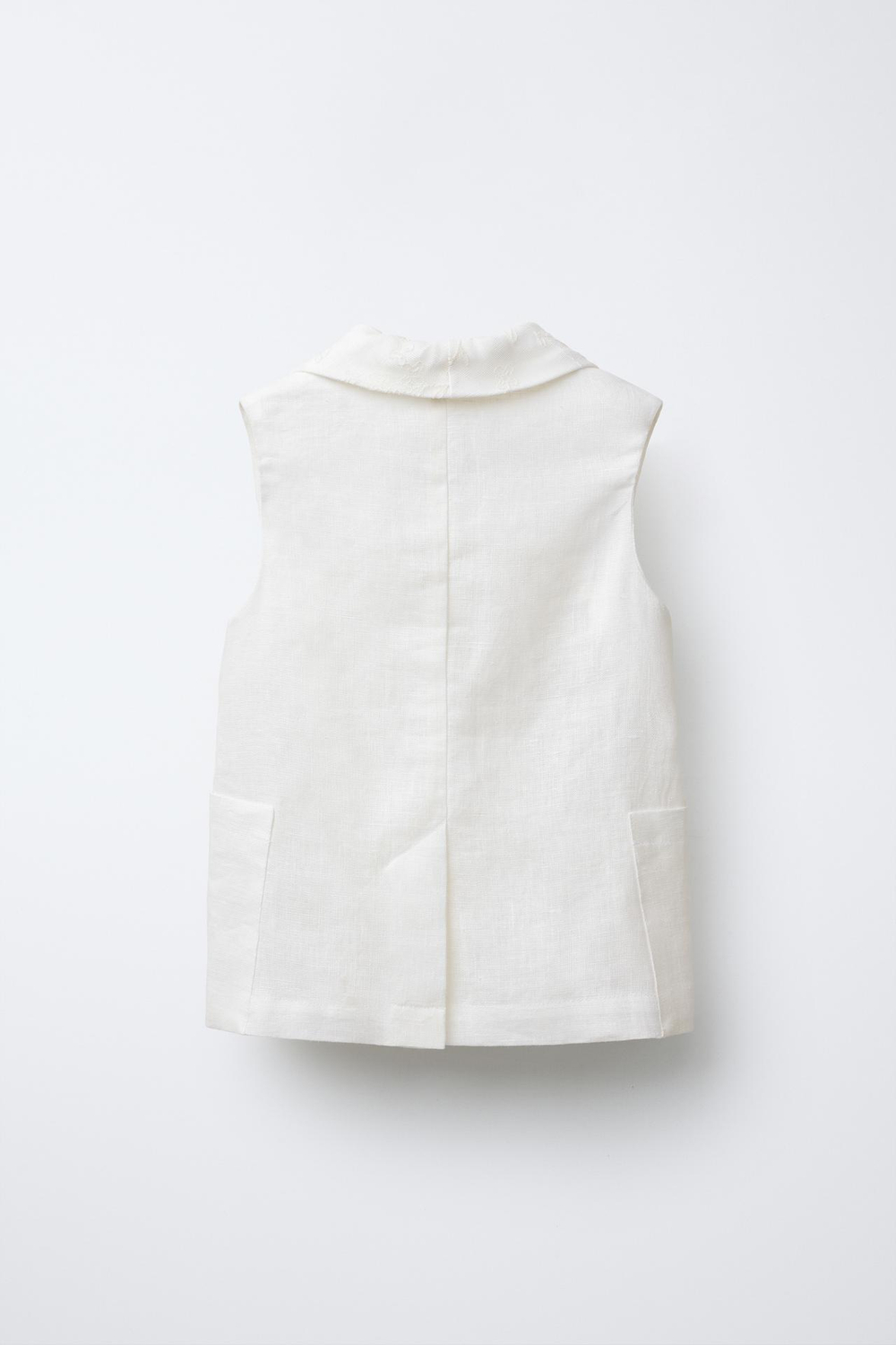 ZARA ЖИЛЕТ ИЗ СМЕСОВОГО ЛЬНА, ЭКРЮ