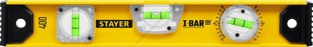 STAYER I-Bar 180˚, 400 мм, двутавровый, уровень с поворотным глазком (3470-040)