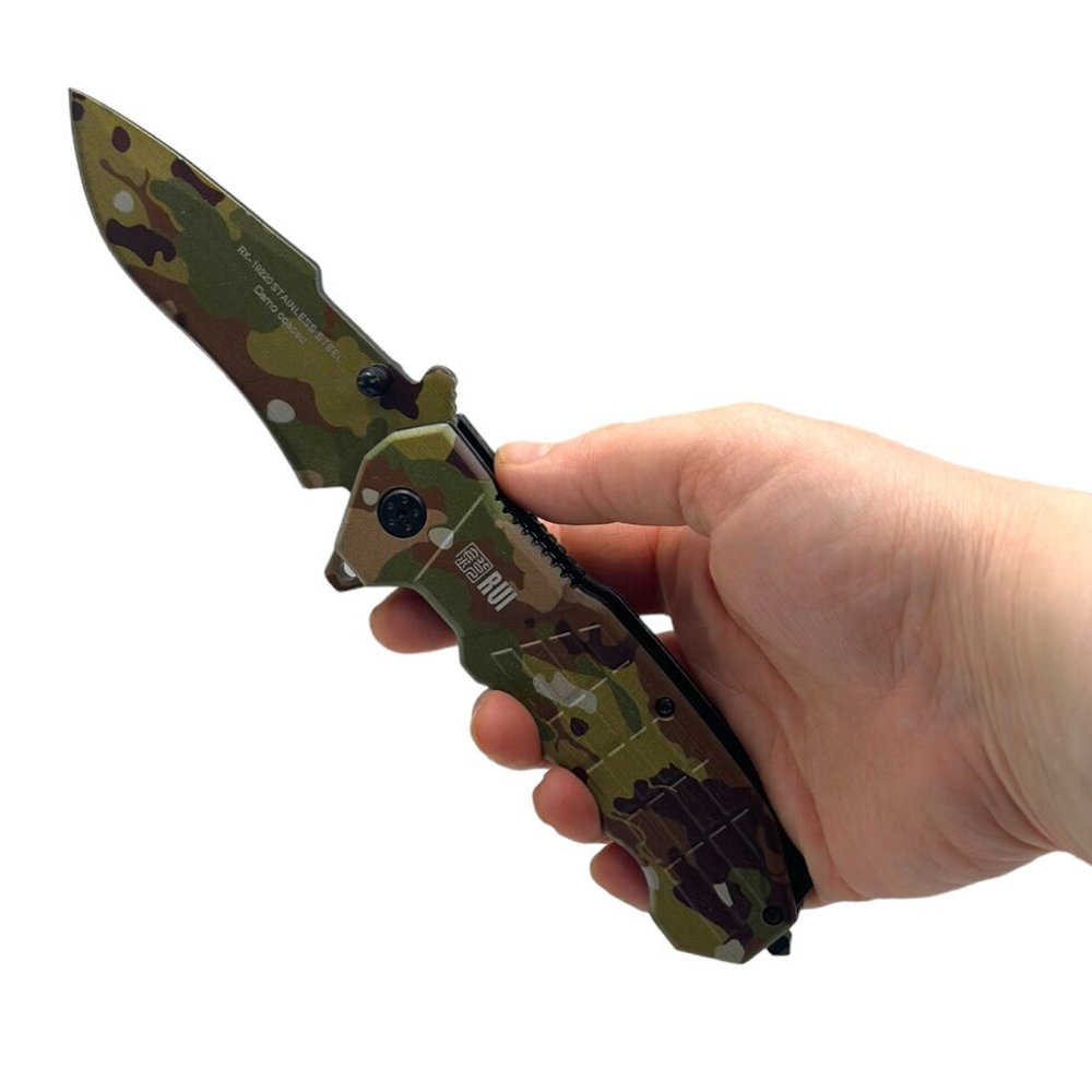 Камуфляжный нож со стеклобоем RUI Tactical 19220 (Мультикам)