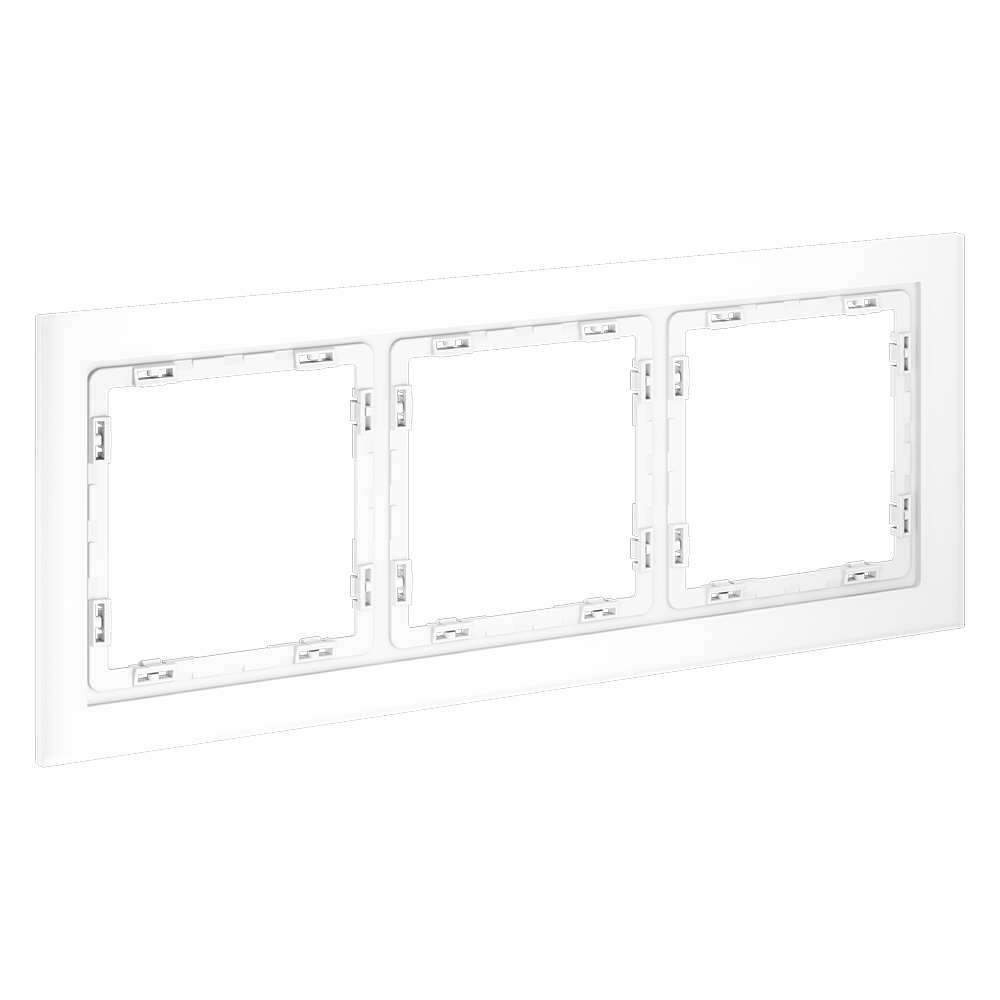 Рамка стеклянная VOLTUM S70 на 3 поста, (белый,матовый,стекло)
