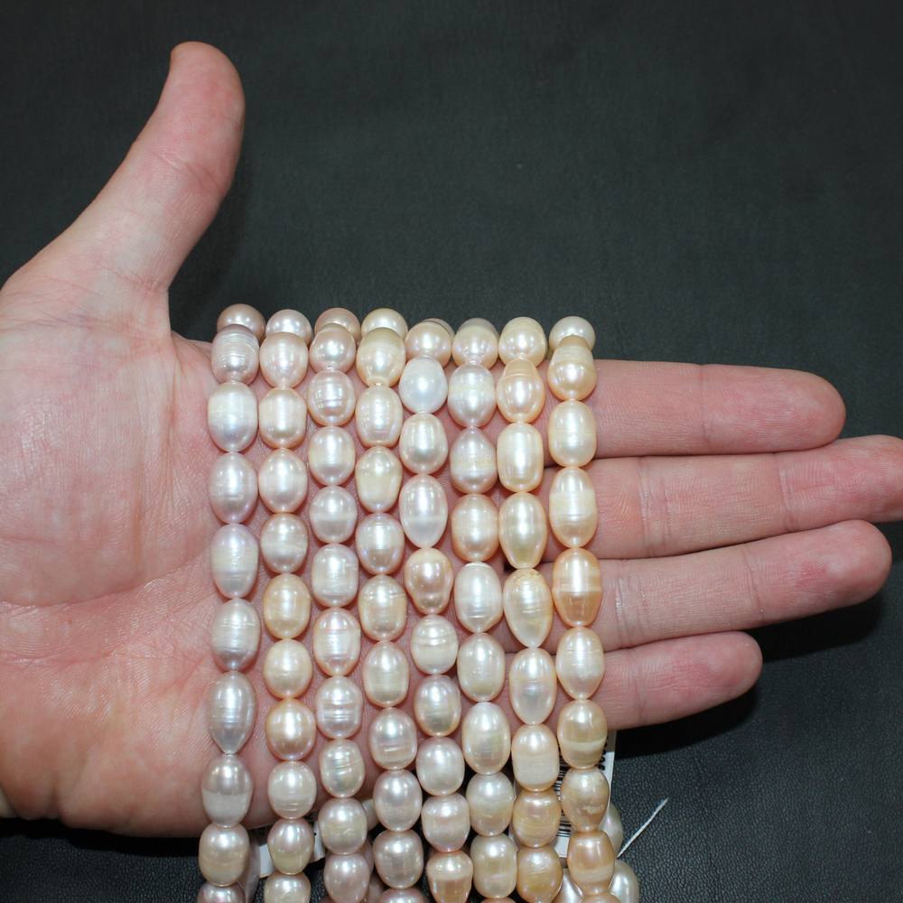 Жемчуг А рис розовый 8-9мм