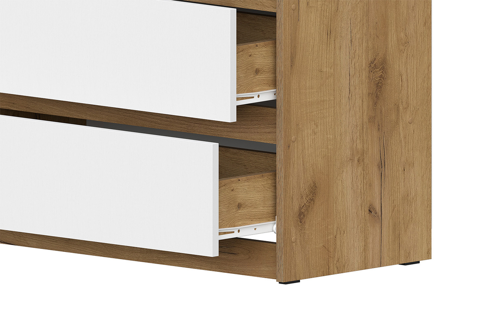 Шкаф для одежды и белья Денвер, Дуб золотой, Белый