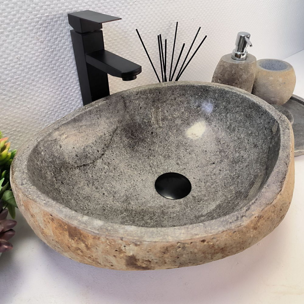 Раковина из речного камня RS-64112 (45*36*15) 0122