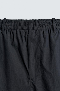 ZARA БРЮКИ STRAIGHT FIT ИЗ ПОПЛИНА, МОРСКОЙ СИНИЙ