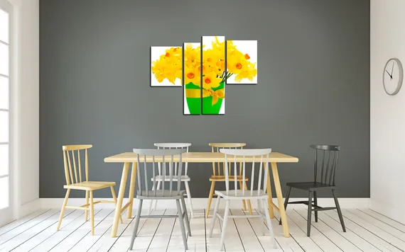 Модульная картина "Желтые нарциссы"
