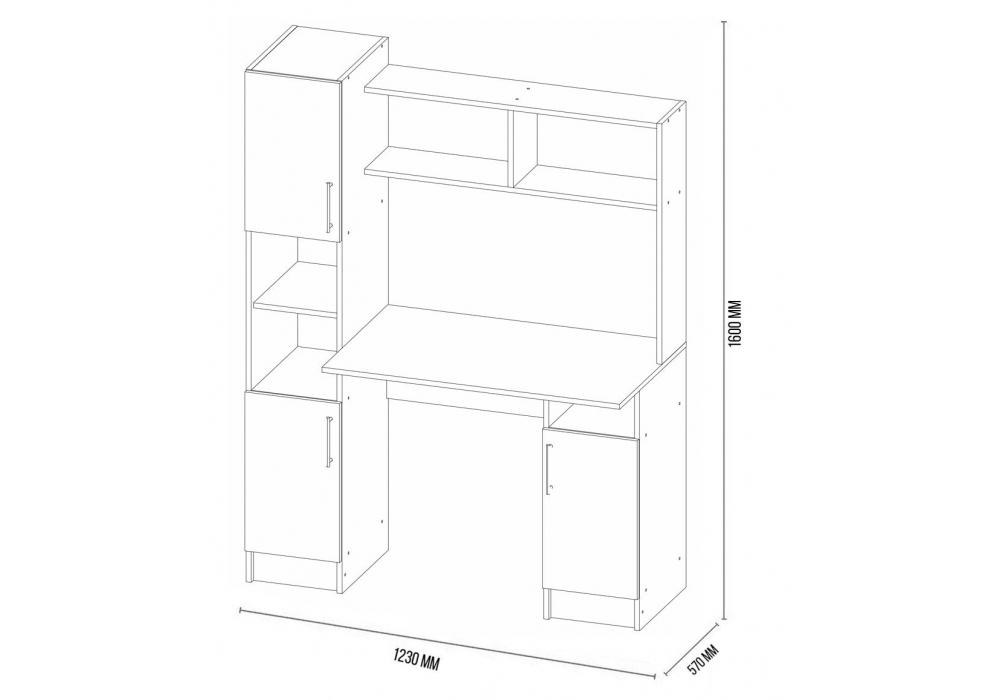 Компьютерный стол Woodville Эндо дуб вотан, белый
