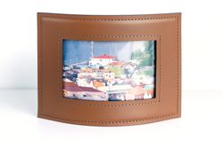 Фоторамка БИЗНЕС из кожи Cuoietto цвет Табак / шоколад