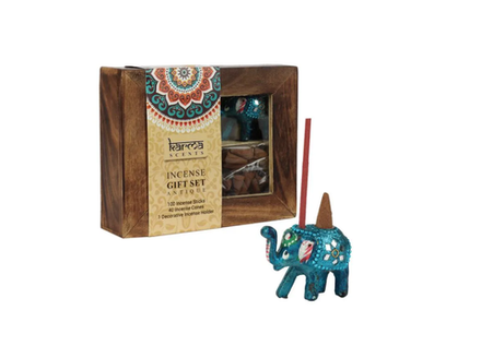 "KARMA SCENTS" Набор аромат.: палочки, конусы, подставка слоник