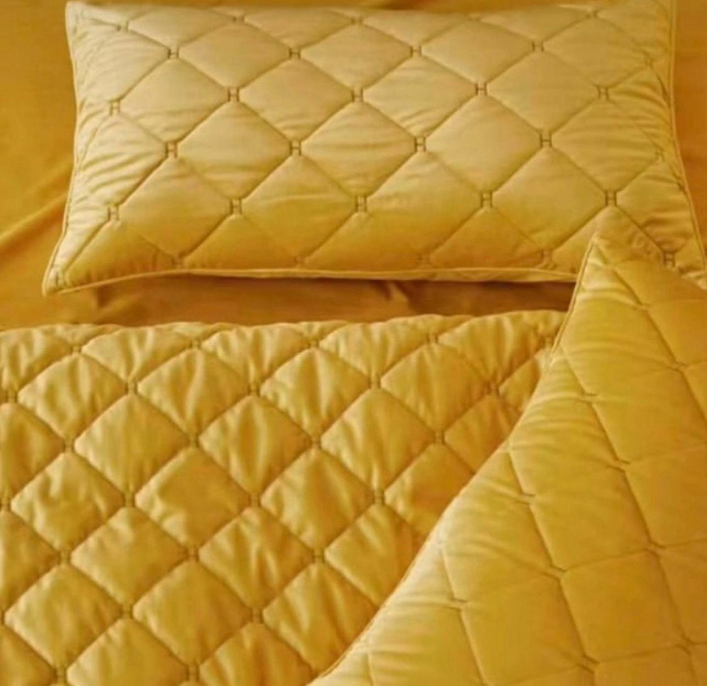 Постельное белье ЕВРО Велюр Желтый