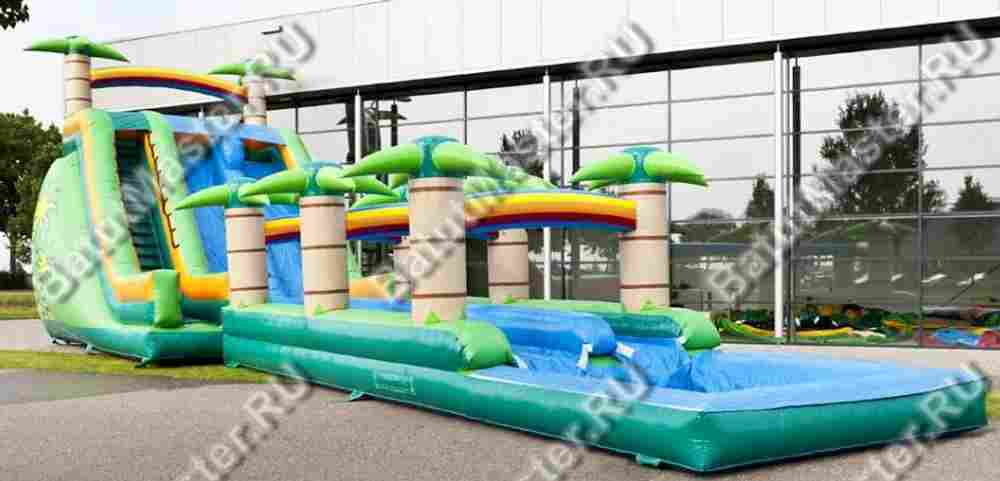 Водная горка с бассейном «Пальмовый рай», 16×4,5×7 м