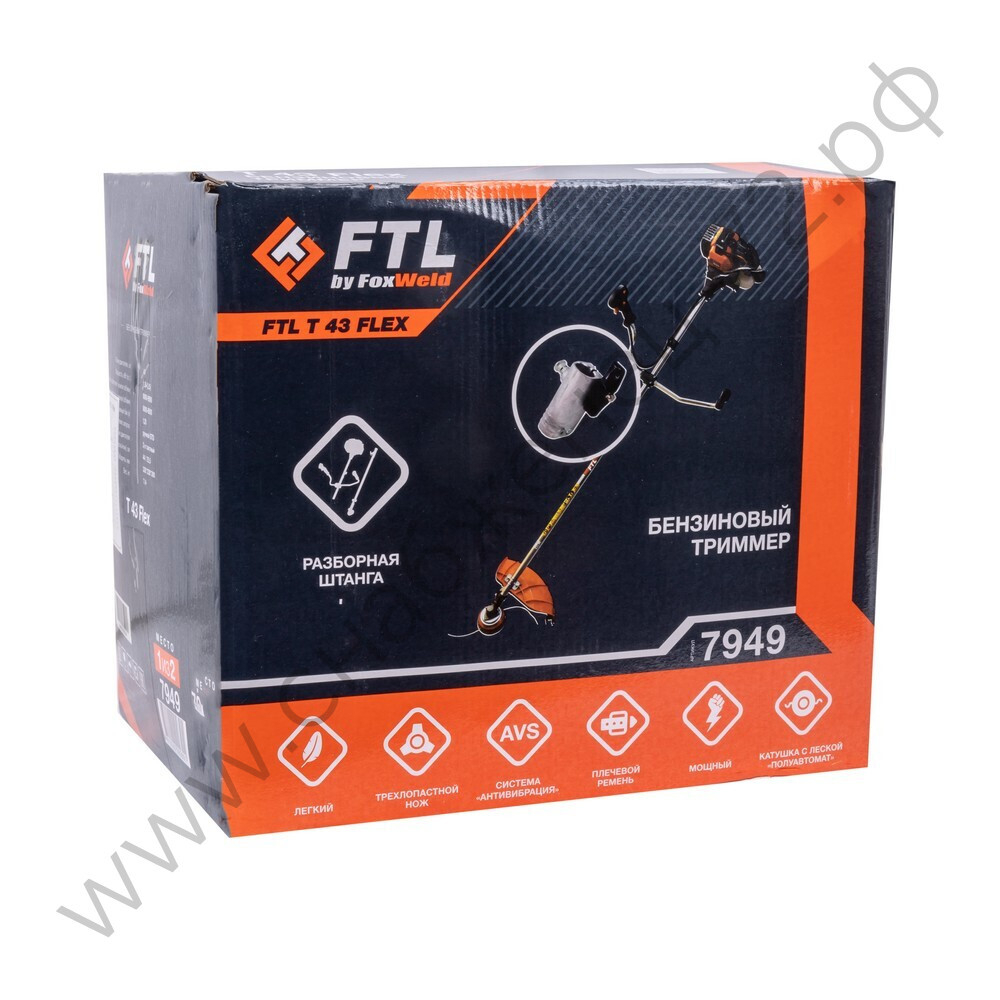 Бензотриммер FTL T 43 Flex, стартер STD / разборная штанга разборная для бензотриммера FTL T 43 Flex