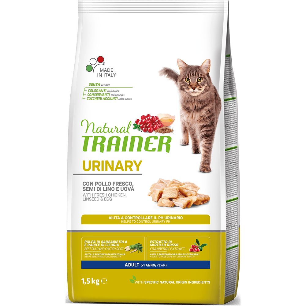 Сухой корм Trainer Natural CAT URINARY ADULT WITH CHICKEN для поддежки здоровья мочеполовой системы взрослых кошек с курицей 1,5 кг