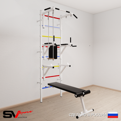 Шведская стенка Sv Sport усиленная 693 (Турник стандарт/Брусья/Стойка/Скамья/Трапеция)