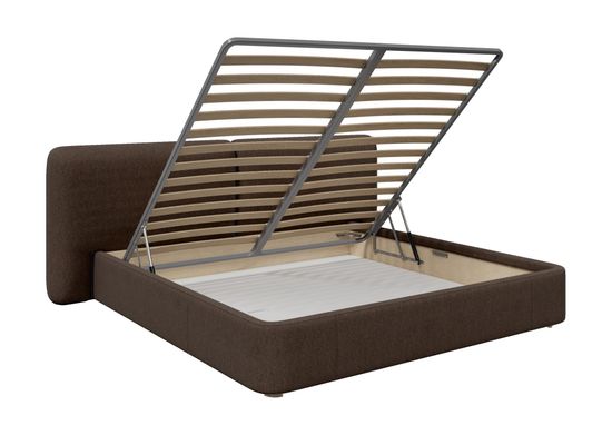 Кровать двуспальная Hub Soft 200 см (шоколад, твид)