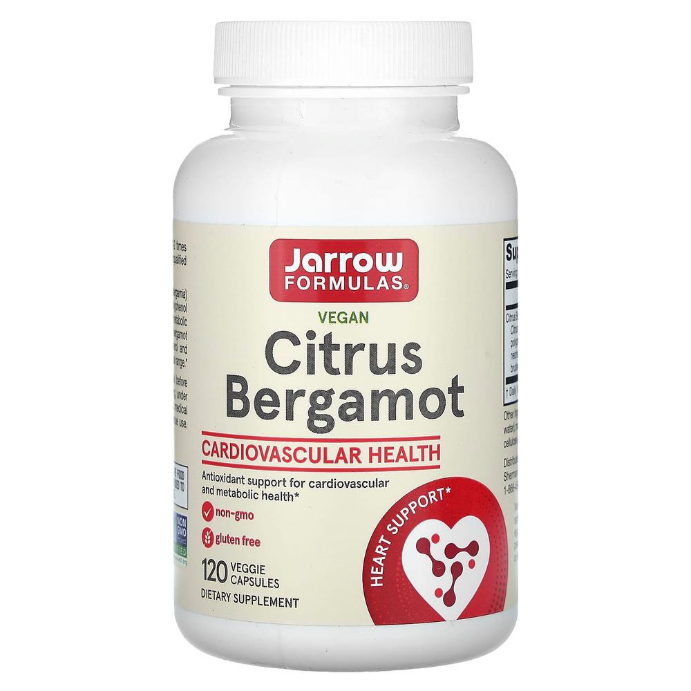 Jarrow Formulas, веганский цитрус и бергамот, 120 растительных капсул (500 мг в 1 капсуле)