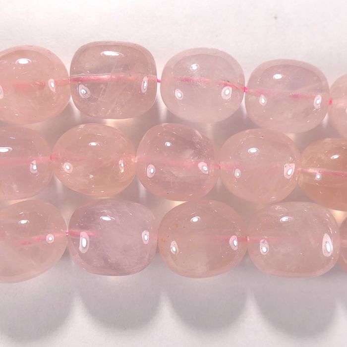 Бусина из кварца розового, фигурная, 14х17 мм (овал, галтовка)