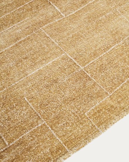 Ковер Eloda из шерсти и вискозы горчичного цвета, 160 x 230 см
