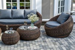 "Барселона" лаунж-зона из искусственного ротанга, цвет коричневый