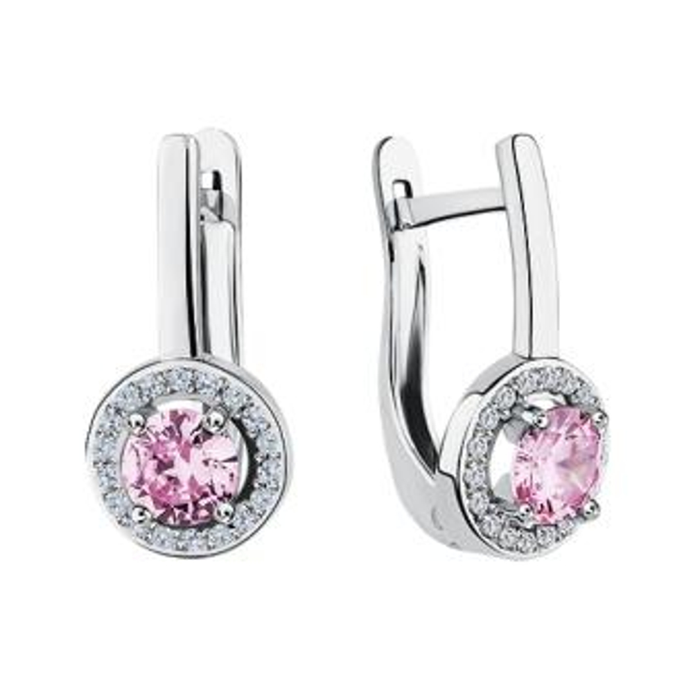 Серьги из серебра с фианитами