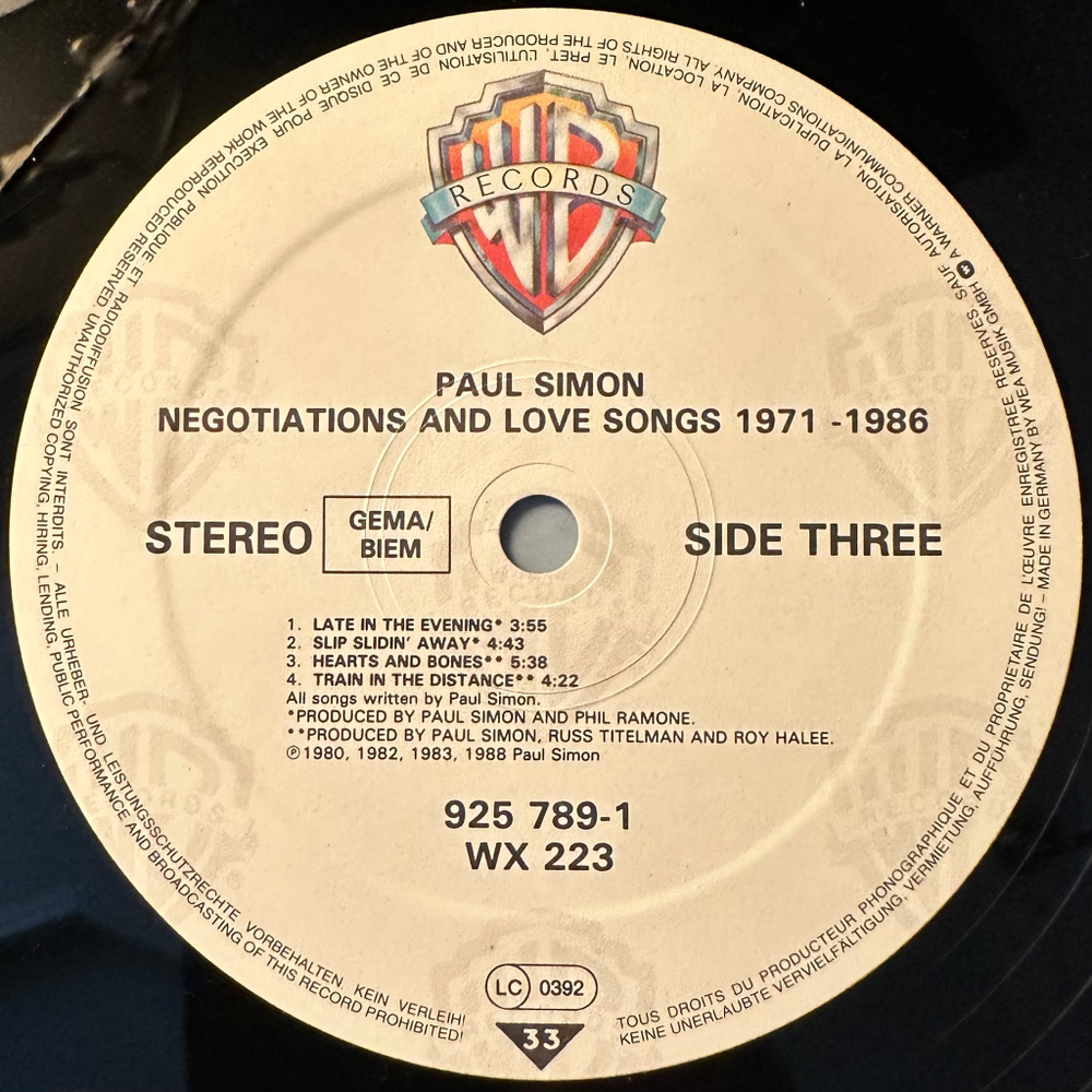 Paul Simon - Negotiations And Love Songs (1971-1986) 2LP (Германия 1988г.)