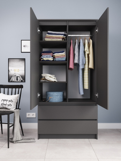 Шкаф Мори МШ900.1, (ш904*г504*в1800мм) графит