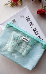 Набор миниатюр ROVECTIN Rovectin 4-Step Try Me KIT (гель для умывания 20 мл, лосьон 15 мл, бальзам для лица  10 мл, солнцезащитный крем 10 мл, косметичка)