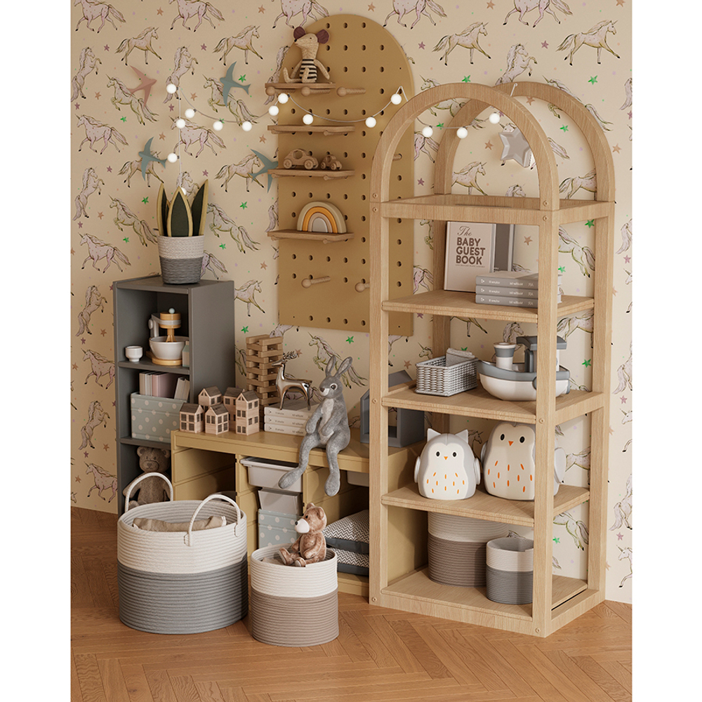 Корзина для хранения ulrik, D45х30 см, кремовая/светло-серая