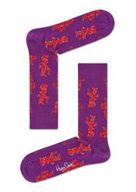 Носки унисекс Dressed Cactus Crew Sock с кактусами (Размер: 25) (Цвет: фиолетовый)