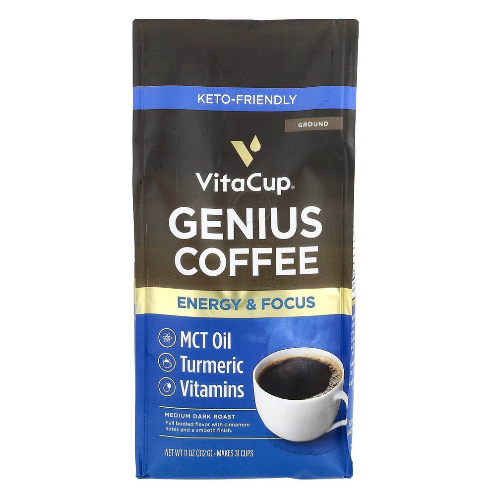 VitaCup, Genius, молотый кофе, средне-темная обжарка, 312 г (11 унций)