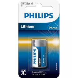 Батарейки Philips CR123A/51 литиевые 1шт. CR123A-1BL (1/10/50/9900) | Philips