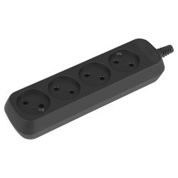 Колодка ЭРА KX-4-B 4 розетки без зазeмления черная
