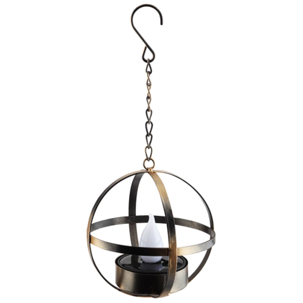 Светильник уличный ЭРА ERASFM-02 садовый на солнечной батарее Лофт подвесной на цепи металл 28 см