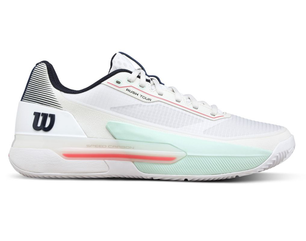 Теннисные кроссовки Wilson Rush Tour 5 Clay - white/bay/fiery core