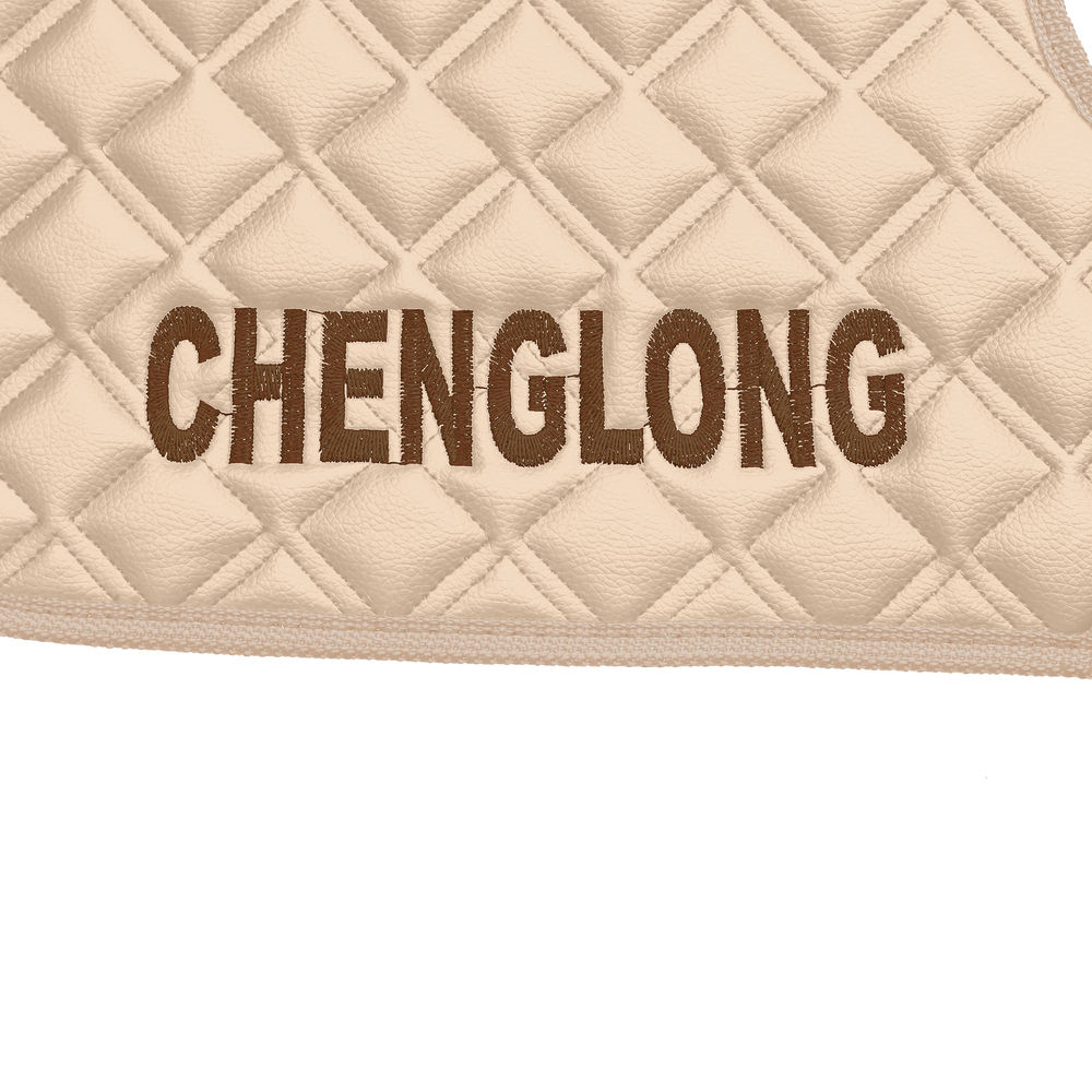 Ковры CHENGLONG (экокожа, бежевый, бежевый кант, коричневая вышивка)