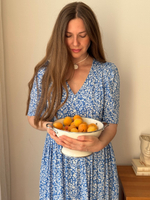 Платье Шарлотта для беременных и кормящих, Синий с белыми цветами