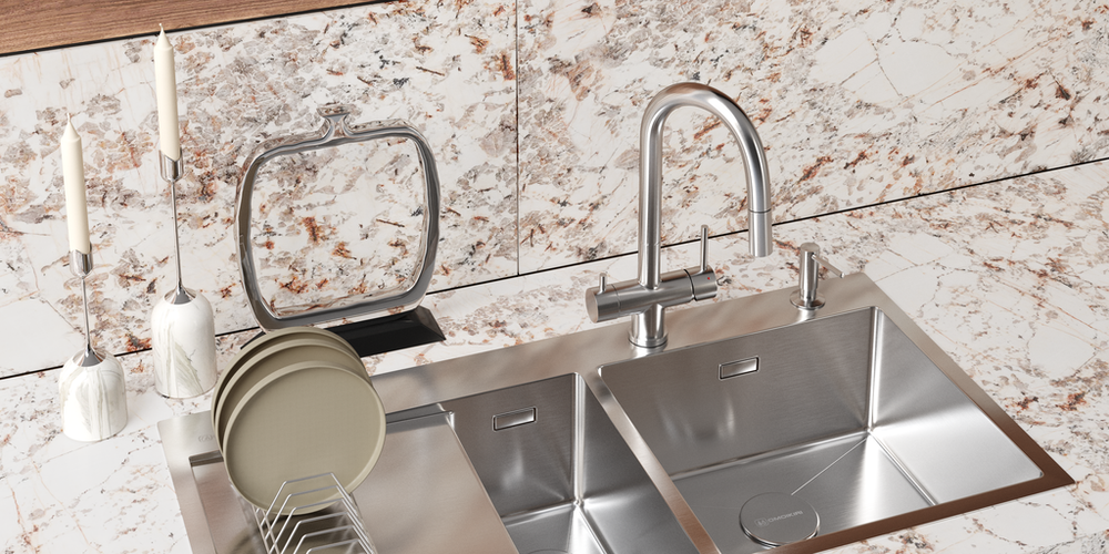 Мойка Omoikiri Akisame 100-2-L-GM нерж. сталь | Вороненая сталь