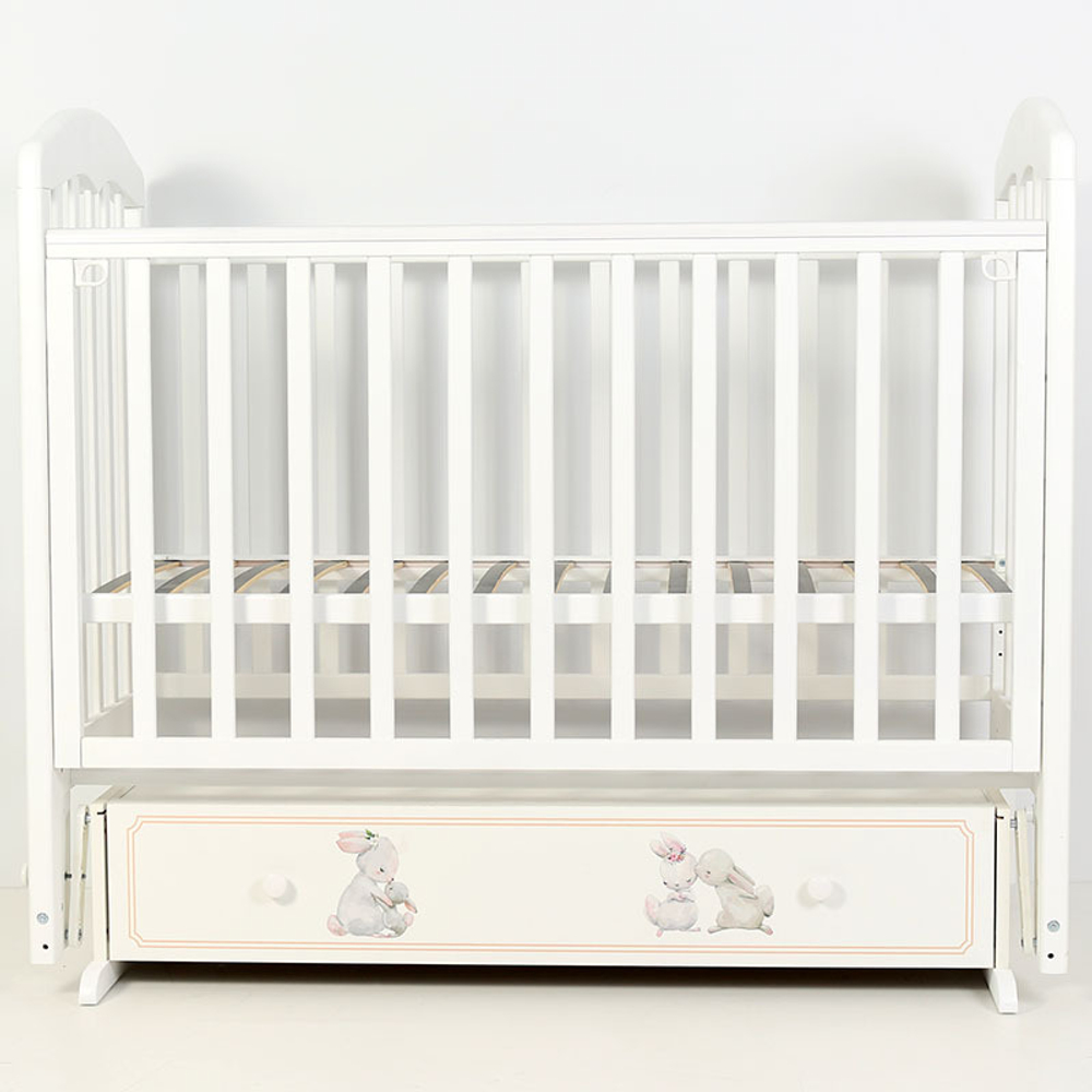 Кровать детская 120*60 "СИЛЬВИЯ"-7 (арт.48) универ маят/ящ "Зайки-Акварель"