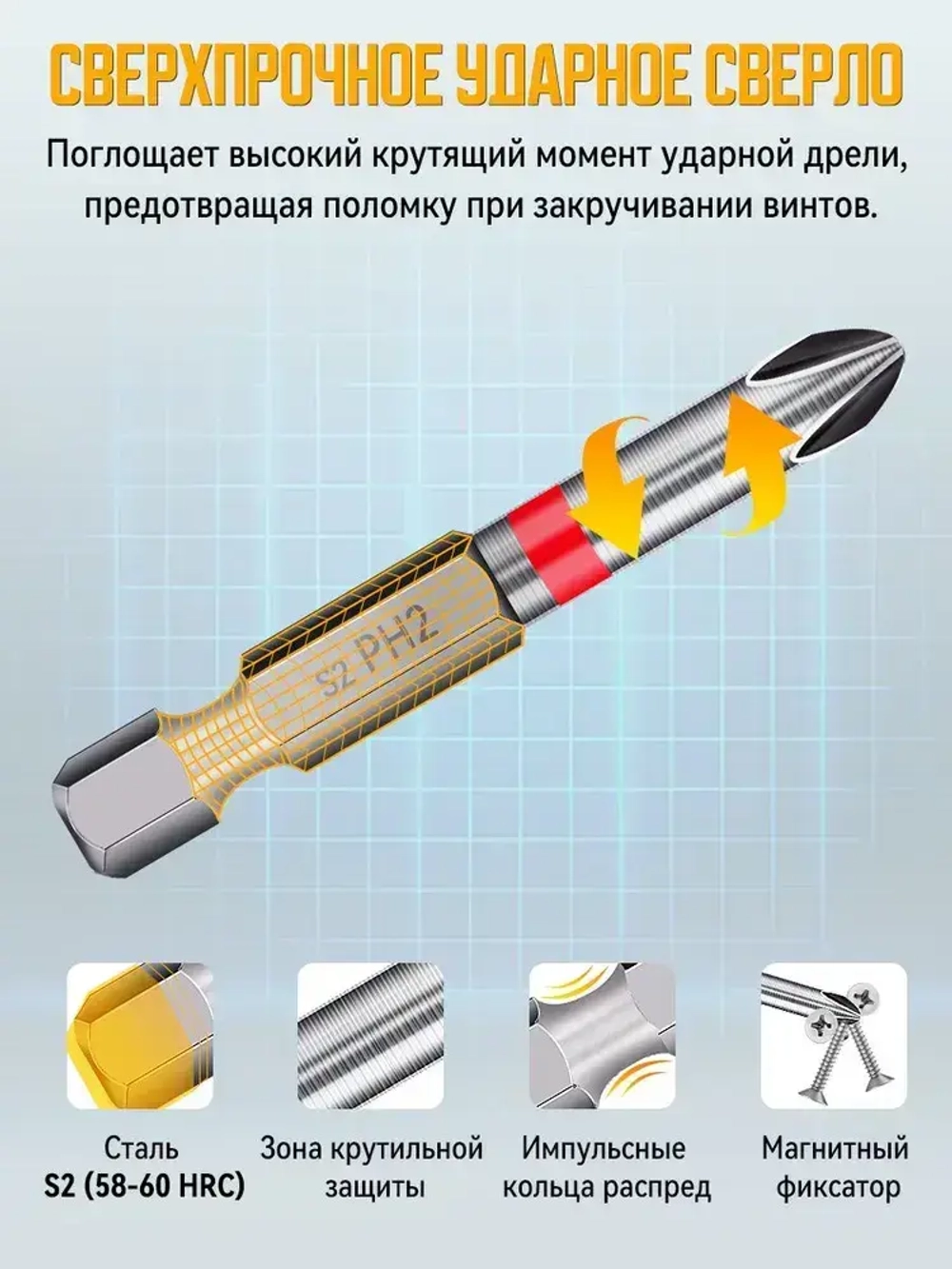 Дрель шуруповерт аккумуляторный бесщеточный 50Нм 2*4Ач 21В, YouVogue,многопрофильный для сверления, затяжки винтов и долбания, Комплект в кейсе