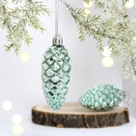 Ёлочные игрушки «Таинственное очарование» Шишки 9 см (набор 2шт), темный нефрит