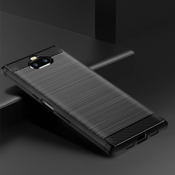 Чехол на Sony Xperia 10 Plus цвет Black (черный), серия Carbon от Caseport