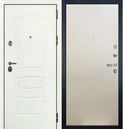 Входная металлическая дверь Лекс Сенатор 3К  Белая шагрень  Гладкая №62 Белый ясень