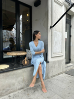 Юбка ENIGMA с разрезом, голубой